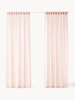 Cortinas semitransparente con cinta de lazo Gardine Ibiza, 2 uds.