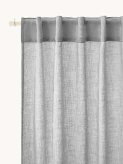 Cortinas semitransparente con cinta de lazo Gardine Ibiza, 2 uds.