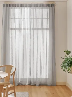 Cortinas semitransparente con cinta de lazo Gardine Ibiza, 2 uds.