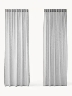 Cortinas semitransparente con cinta de lazo Gardine Ibiza, 2 uds.