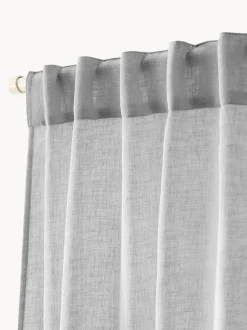 Cortinas semitransparente con cinta de lazo Gardine Ibiza, 2 uds.
