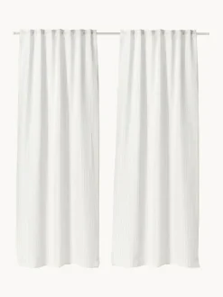 Cortinas semitransparente con cinta de lazo Birch, 2 uds.