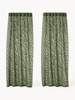 Cortinas semitransparentes con lazos Lidia, 2 uds.