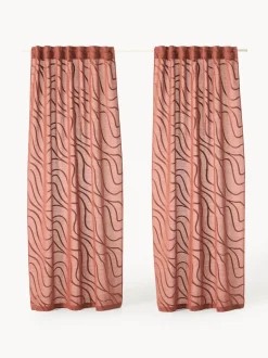 Cortinas semitransparentes con lazos Lidia, 2 uds.