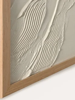 Cuadro en lienzo enmarcado pintado a mano Beige Heritage
