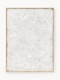 Cuadro en lienzo pintado a mano Simple Living, marco de madera