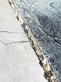 Cuadro en lienzo pintado a mano Golden Blue I