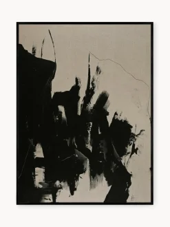 Cuadro en lienzo pintado a mano Without, marco de madera