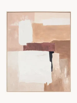 Cuadro en lienzo pintado a mano Desert Echo, marco de madera