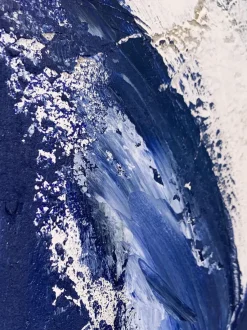 Cuadro en lienzo pintado a mano Blue Stroke