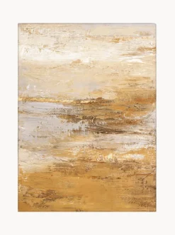 Cuadro en lienzo pintado a mano Hydrate, marco de madera