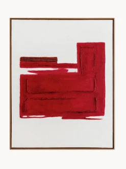 Cuadro en lienzo pintado a mano Racing Red, marco de madera