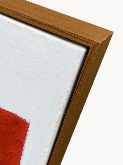 Cuadro en lienzo pintado a mano Racing Red, marco de madera