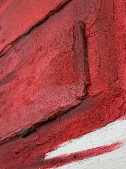 Cuadro en lienzo pintado a mano Racing Red, marco de madera