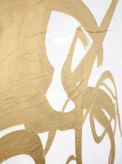 Cuadro en lienzo pintado a mano Goldplay, marco de madera