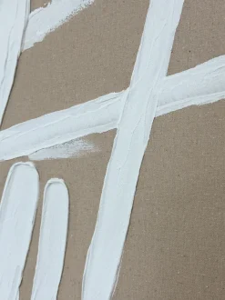 Cuadro en lienzo pintado a mano Cross, marco de madera