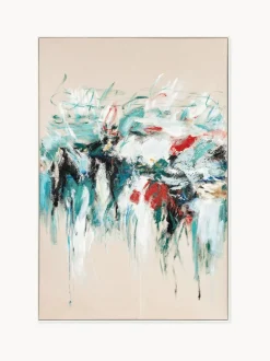 Cuadro en lienzo pintado a mano Hurricane, marco de madera