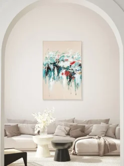 Cuadro en lienzo pintado a mano Hurricane, marco de madera