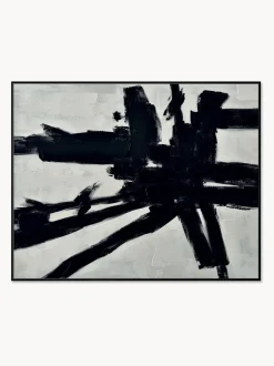 Cuadro en lienzo pintado a mano con marco de madera Omaggio A Kline