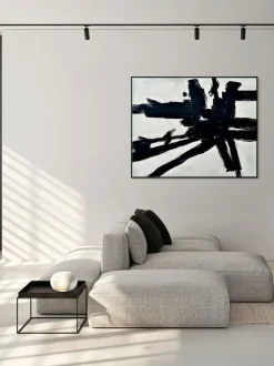 Cuadro en lienzo pintado a mano con marco de madera Omaggio A Kline