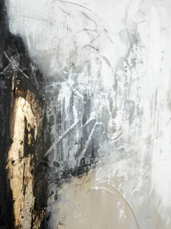 Cuadro en lienzo pintado a mano Noir, marco de madera