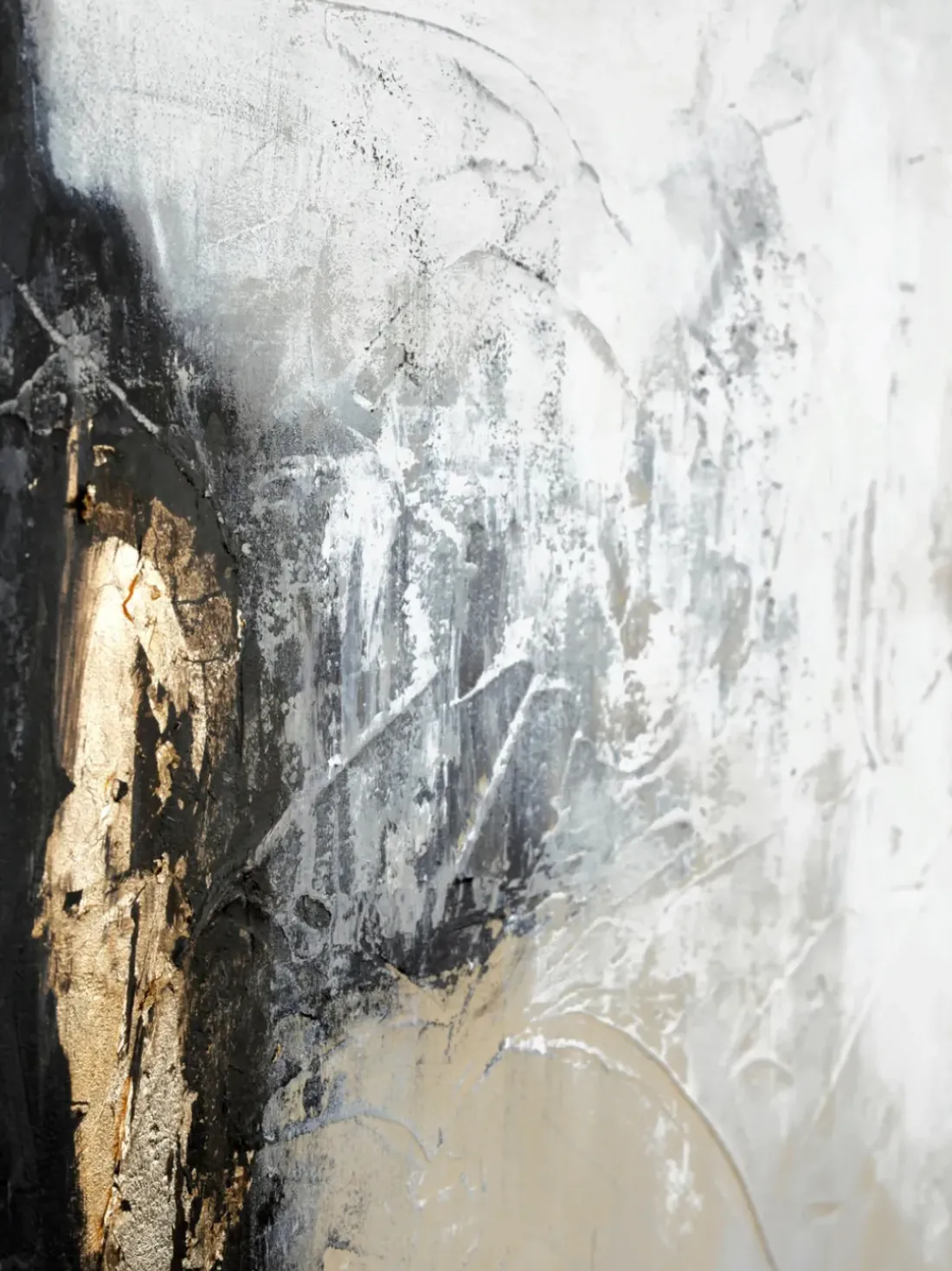 Cuadro en lienzo pintado a mano Noir, marco de madera