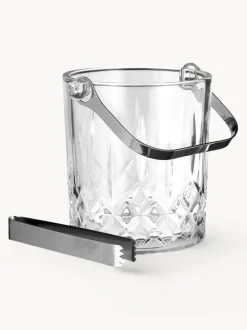 Cubitera pequeña con relieve de cristal y pinzas Harvey