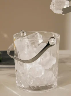 Cubitera pequeña con relieve de cristal y pinzas Harvey