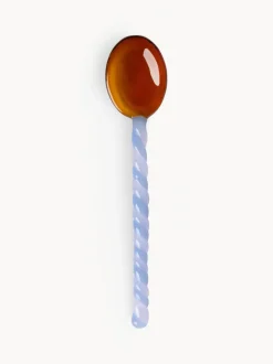 Cuchara de vidrio artesanal de vidrio borosilicato Duet, 4 uds.