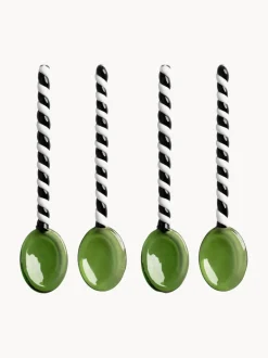 Cuchara de vidrio artesanal de vidrio borosilicato Duet, 4 uds.