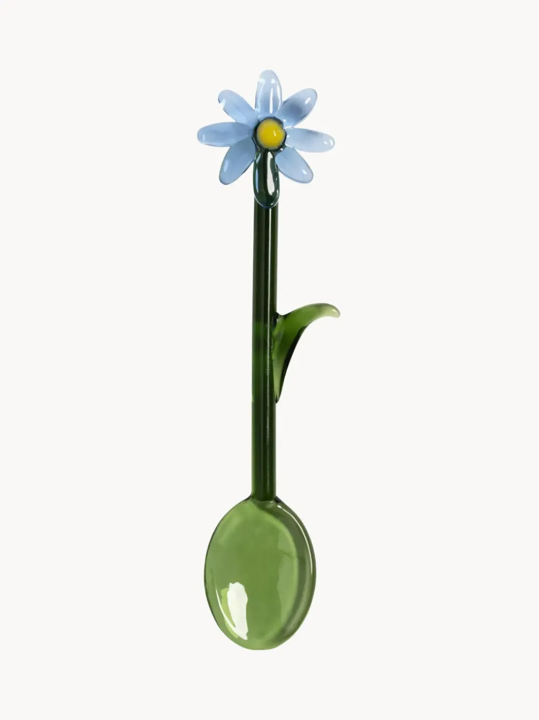 Cucharas artesanales de vidrio borosilicato Flora, 2 uds.
