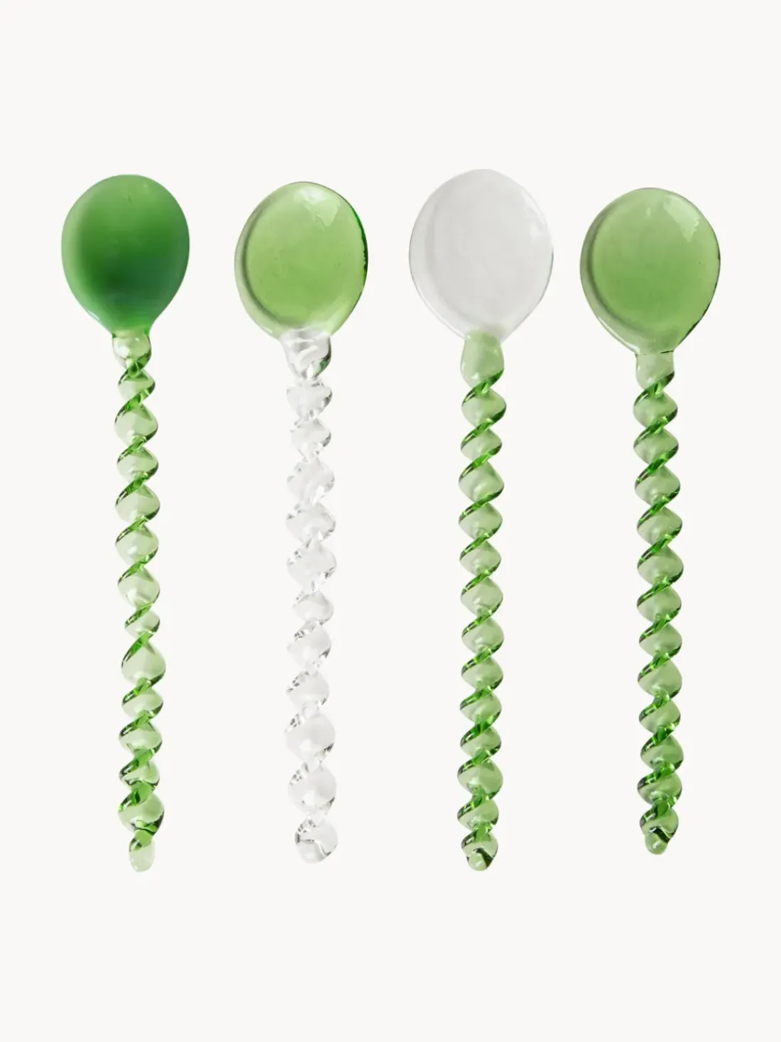 Cucharitas de vidrio Emeralds, 4 uds.
