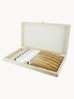 Cuchillos de mesa artesanales satinados Le Thiers Elegance, 6 uds.
