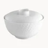 Cuenco con tapa artesanal con relieves Wellenspiel