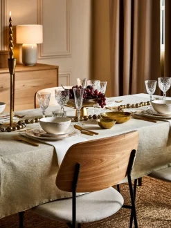 Cuenco de porcelana con borde irregular dorado Edge