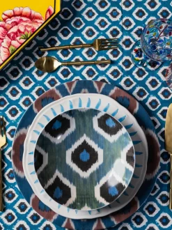 Cuenco de servir artesanal de porcelana Ikat