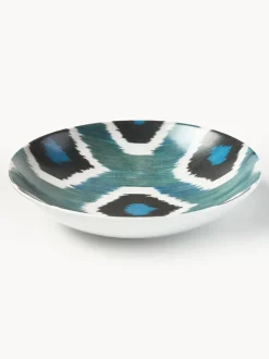 Cuenco de servir artesanal de porcelana Ikat