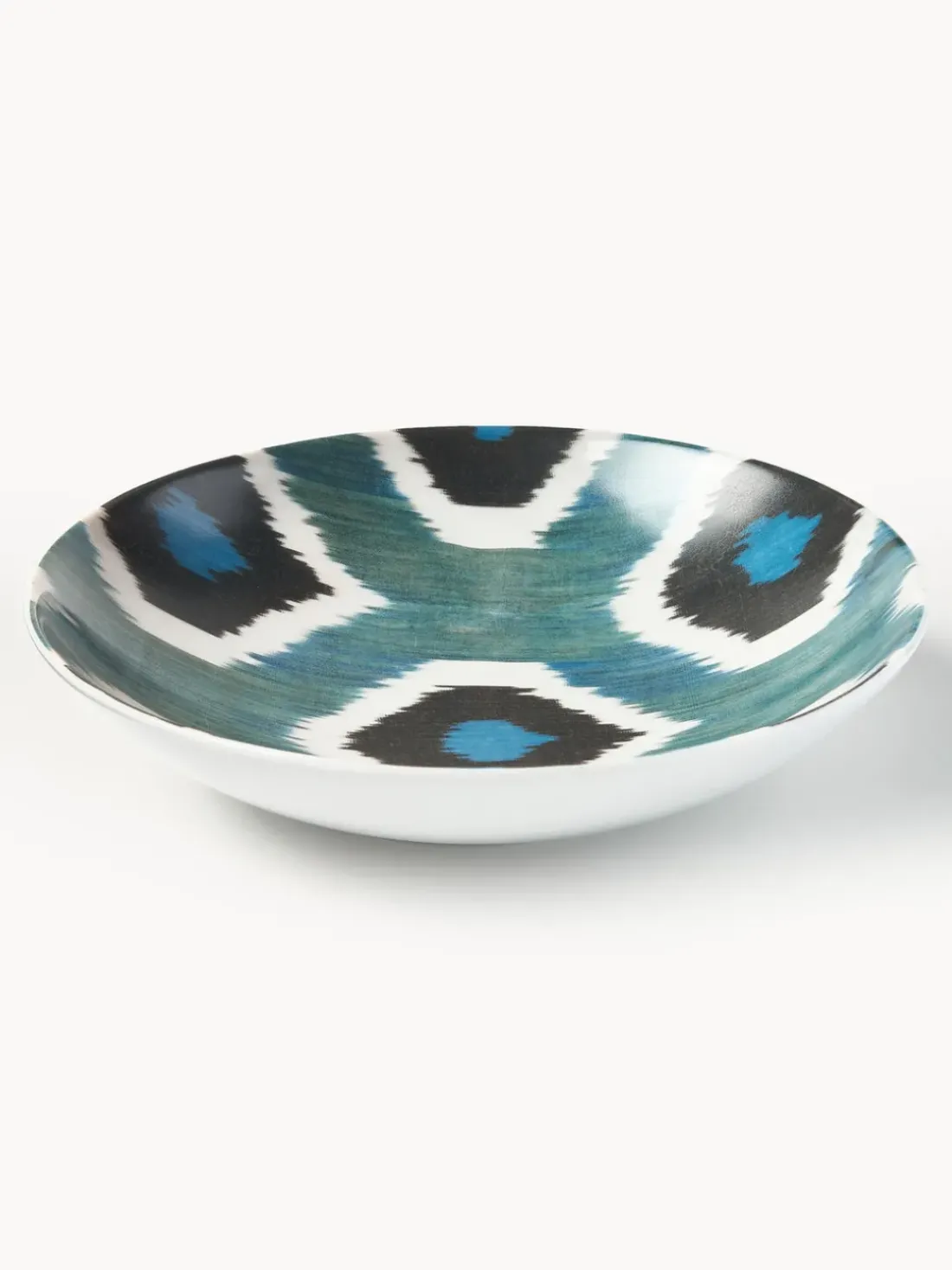 Cuenco de servir artesanal de porcelana Ikat