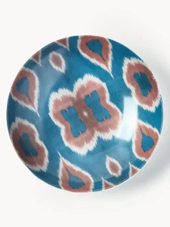 Cuenco de servir artesanal de porcelana Ikat