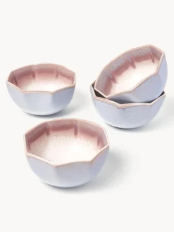 Cuencos artesanales con esmalte reactivo Vinci, 4 uds.