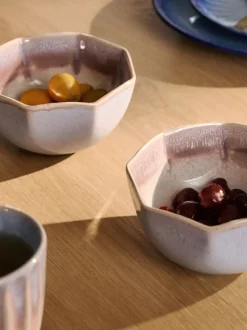Cuencos artesanales con esmalte reactivo Vinci, 4 uds.