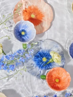 Cuencos artesanales con relieves Poppy, 2 uds.