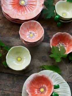 Cuencos artesanales con relieves Poppy, 2 uds.