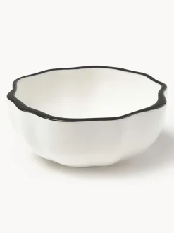 Cuencos de porcelana con volantes Bia, 4 uds.