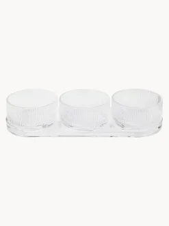 Cuencos para salsa Pilastro con bandeja para servir, 4 pzas.