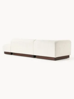 Diván modular de borreguillo bouclé con reposapiés Natalie