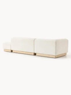 Diván modular de borreguillo bouclé con reposapiés Natalie