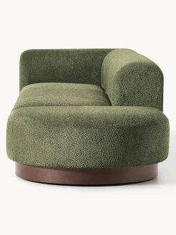 Diván modular de borreguillo bouclé con reposapiés Natalie