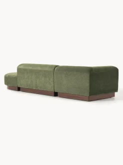 Diván modular de borreguillo bouclé con reposapiés Natalie