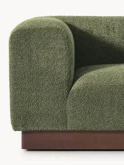 Diván modular de borreguillo bouclé con reposapiés Natalie